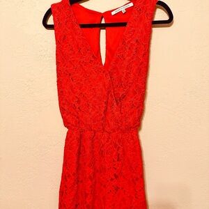 Collective Concepts Vibrant Red Jumpsuit Meduim NWOT